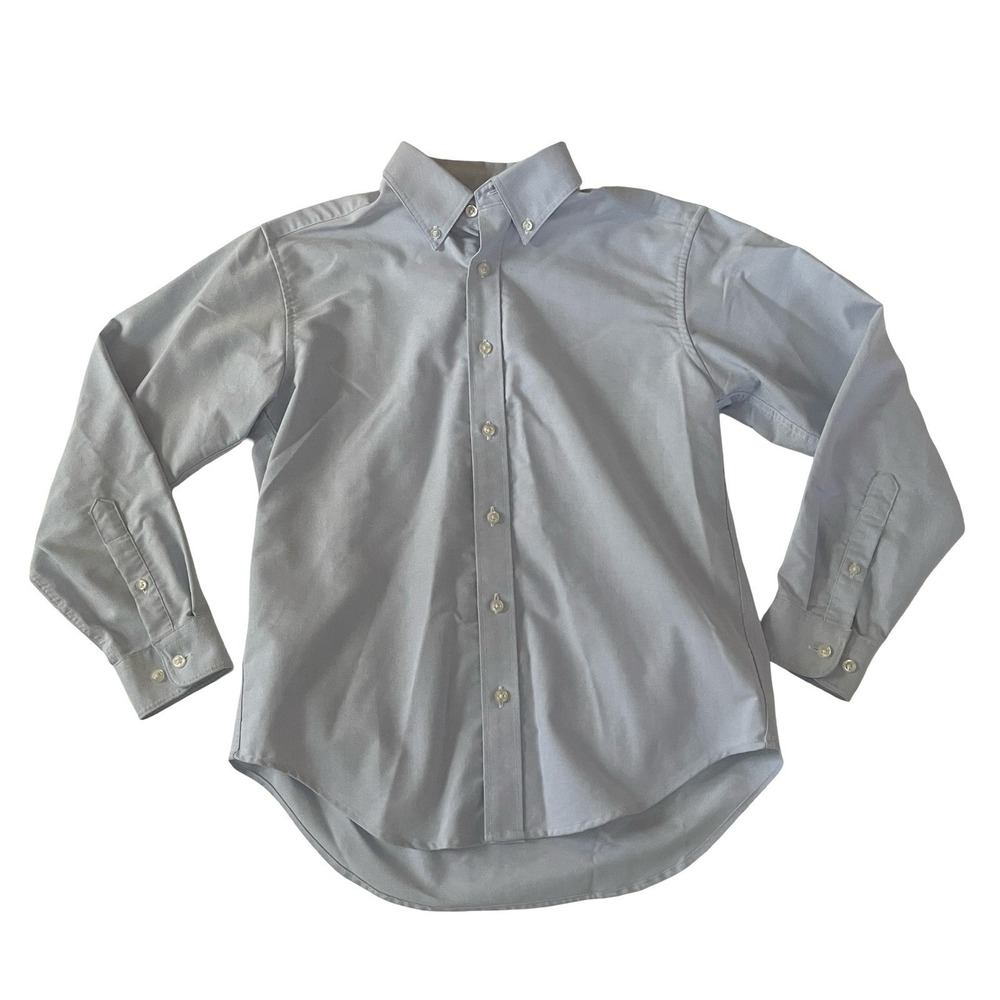 Lands' End Boy's Size 12 Light Blue Dress Shirt Collared Formal Button Up